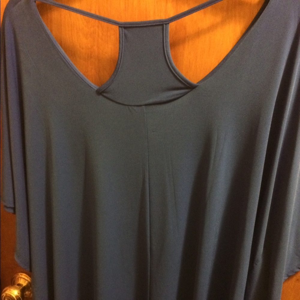 NY Collection Women’s Plus 3X Poncho Tunic Blouse - Picture 3 of 8